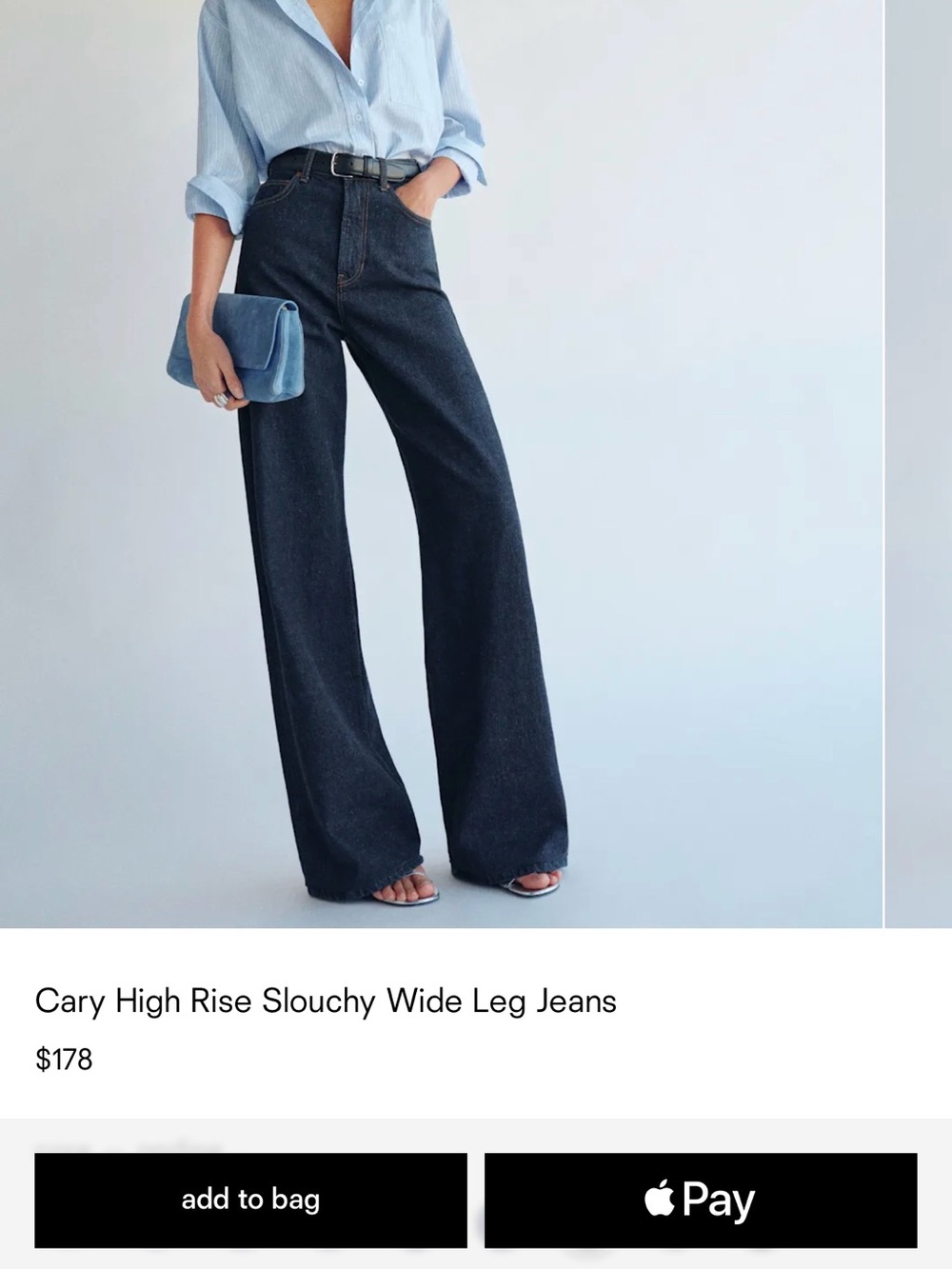 Reformation Cary High-Rise Wide Leg Jeans - Ondine bnwt